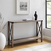 46" Rustic Farmhouse Entryway Console Table in Grey Wash